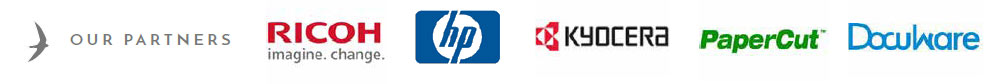 We work with Ricoh, HP, Kyocera, Papercut and Docuware